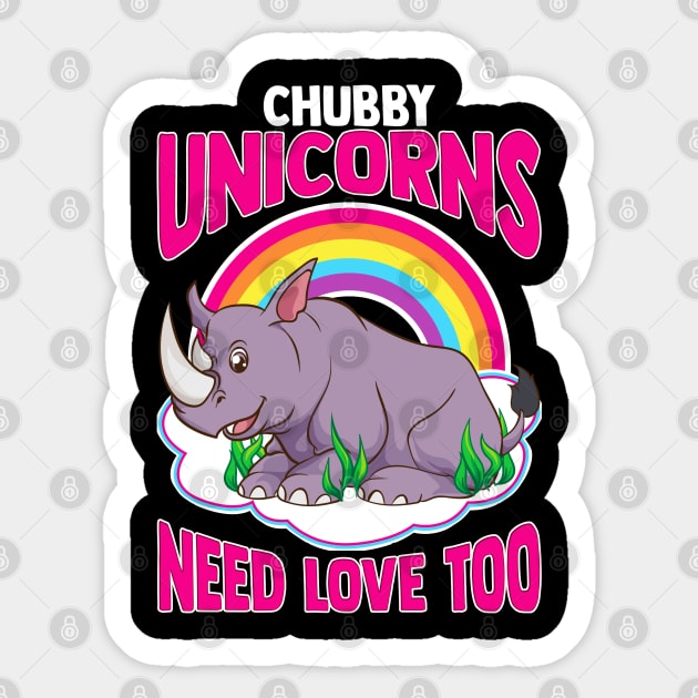Chubby Unicorns need love too Sticker by creative